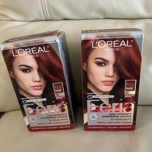 L'OREAL Feria High Intensity Shimmering Color #68 Ruby Rush Lot of 2